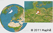 Satellite Location Map of Wolfsburg, highlighted parent region