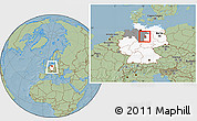 Savanna Style Location Map of Wolfsburg, highlighted country, highlighted grandparent region, within the entire country, hill shading