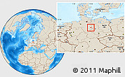 Shaded Relief Location Map of Wolfsburg