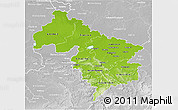 Physical 3D Map of Hannover, lighten, desaturated