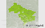 Physical 3D Map of Hannover, lighten, semi-desaturated