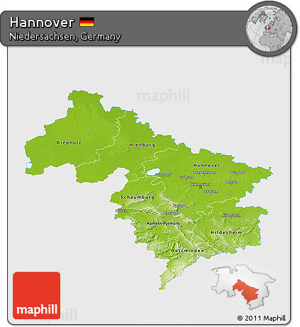 Physical 3D Map of Hannover, single color outside
