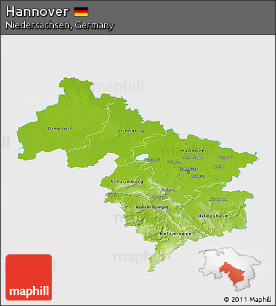 Physical 3D Map of Hannover, single color outside