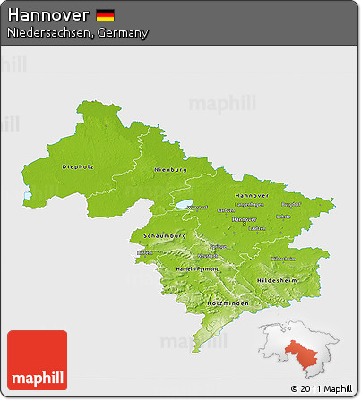 Physical 3D Map of Hannover, single color outside
