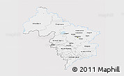 Silver Style 3D Map of Hannover, single color outside