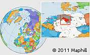 Political Location Map of Hannover, highlighted country, highlighted parent region