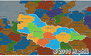 Political 3D Map of Lüneburg, darken