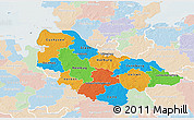 Political 3D Map of Lüneburg, lighten