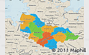 Political Map of Lüneburg, shaded relief outside