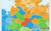 Political Simple Map of Lüneburg, political shades outside