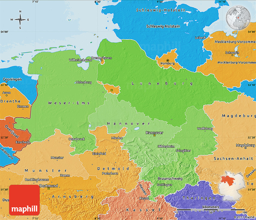 Political Shades Map of Niedersachsen