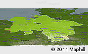 Physical Panoramic Map of Niedersachsen, darken