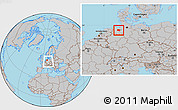 Gray Location Map of Oldenburg, within the entire country