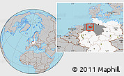 Gray Location Map of Oldenburg, highlighted country, highlighted grandparent region