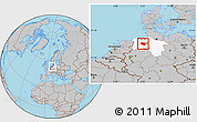 Gray Location Map of Oldenburg, highlighted grandparent region