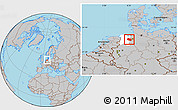 Gray Location Map of Oldenburg, highlighted parent region