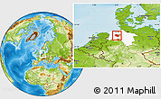 Physical Location Map of Oldenburg, highlighted grandparent region