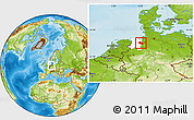 Physical Location Map of Oldenburg, highlighted parent region