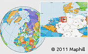 Political Location Map of Oldenburg, highlighted country, highlighted parent region