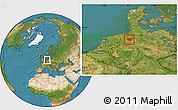 Satellite Location Map of Oldenburg