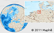 Shaded Relief Location Map of Oldenburg