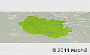 Physical Panoramic Map of Oldenburg, lighten, semi-desaturated