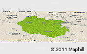 Physical Panoramic Map of Oldenburg, shaded relief outside