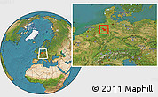 Satellite Location Map of Osnabrück, within the entire country