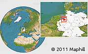 Satellite Location Map of Osnabrück, highlighted country, highlighted parent region