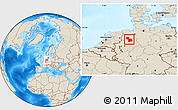 Shaded Relief Location Map of Osnabrück