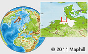 Physical Location Map of Wilhelmshaven, highlighted grandparent region