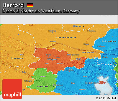 Political 3D Map of Herford