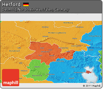 Political 3D Map of Herford