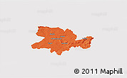 Political 3D Map of Herford, single color outside