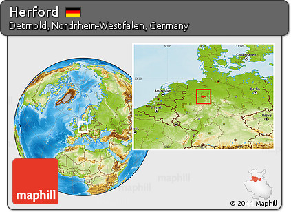 Physical Location Map of Herford