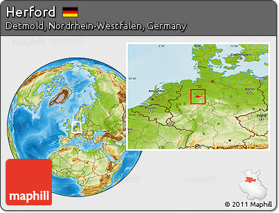 Physical Location Map of Herford