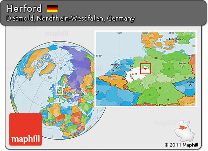 Political Location Map of Herford, highlighted grandparent region