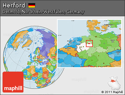 Political Location Map of Herford, highlighted grandparent region