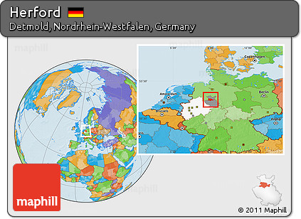 Political Location Map of Herford, highlighted parent region, highlighted grandparent region