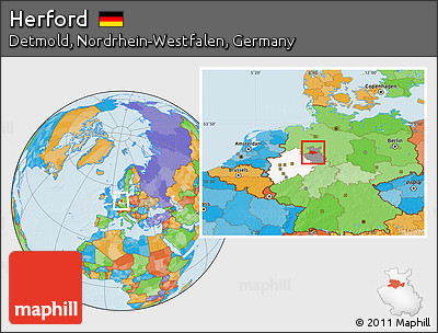 Political Location Map of Herford, highlighted parent region, highlighted grandparent region