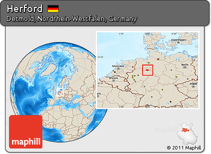 Shaded Relief Location Map of Herford