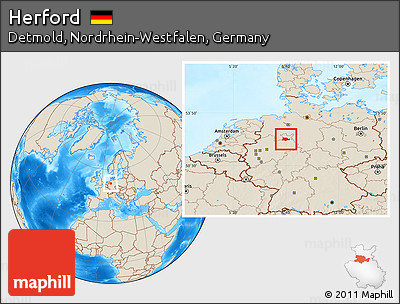 Shaded Relief Location Map of Herford