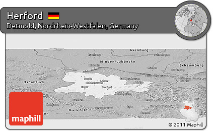 Gray Panoramic Map of Herford