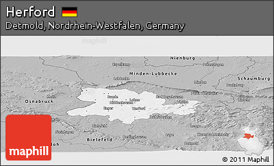 Gray Panoramic Map of Herford
