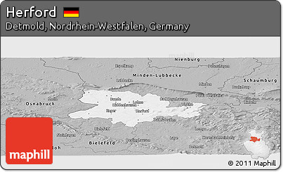 Gray Panoramic Map of Herford