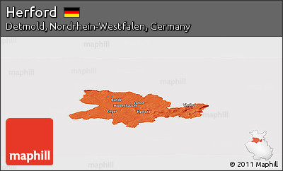 Political Panoramic Map of Herford, cropped outside