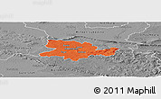 Political Panoramic Map of Herford, desaturated