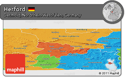 Political Panoramic Map of Herford