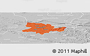 Political Panoramic Map of Herford, lighten, desaturated