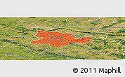 Political Panoramic Map of Herford, satellite outside